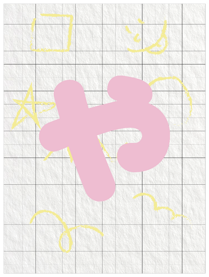 ひらがなピンク_や