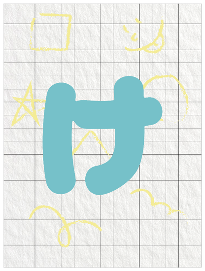 ひらがなブルー_け