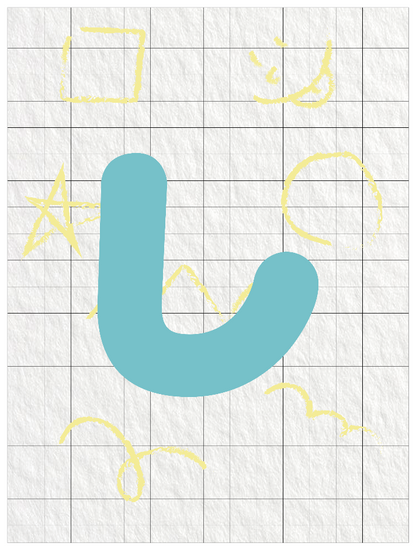 ひらがなブルー_し