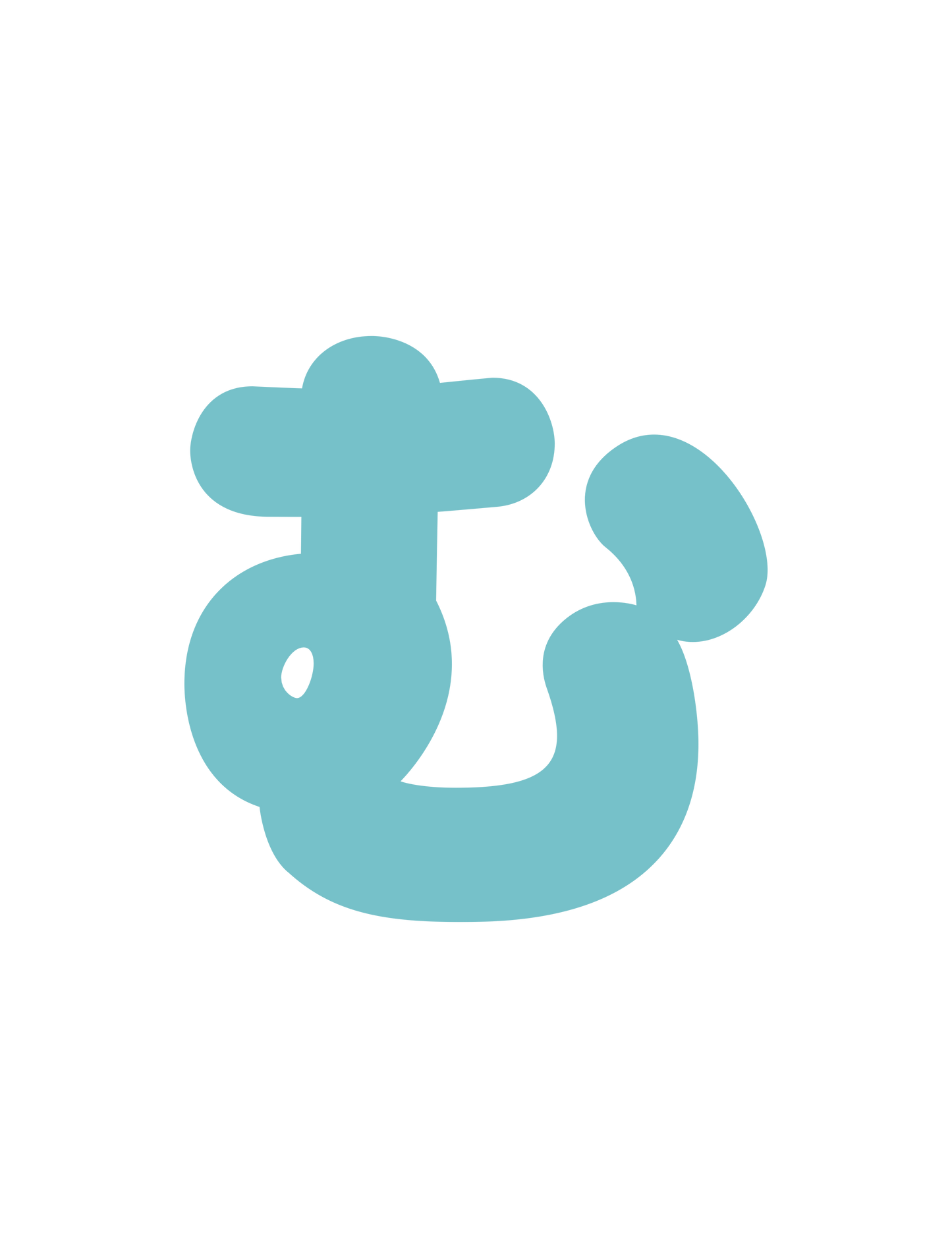 ひらがなブルー_む