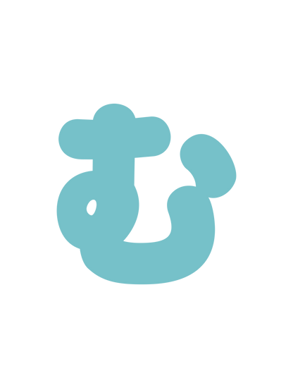 ひらがなブルー_む