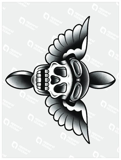 石川エリザ_Tatooモノクロ_スカル羽