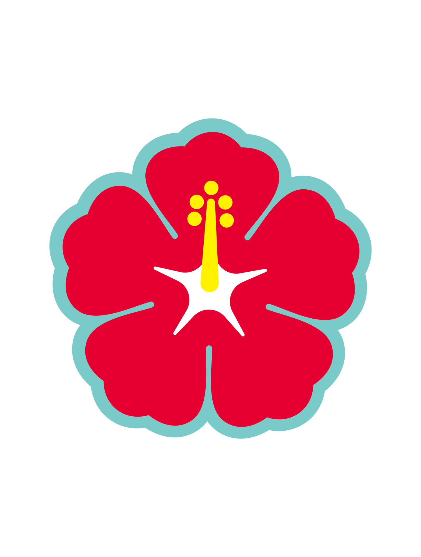 プール_ハイビスカス01 シンプル縁