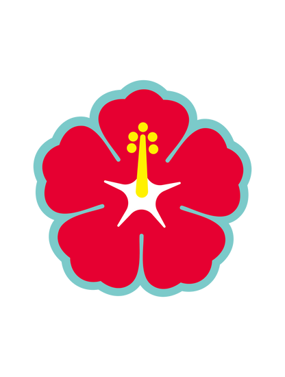 プール_ハイビスカス01 シンプル縁