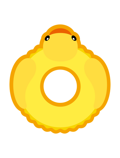プール_浮き輪アヒル カラフル縁