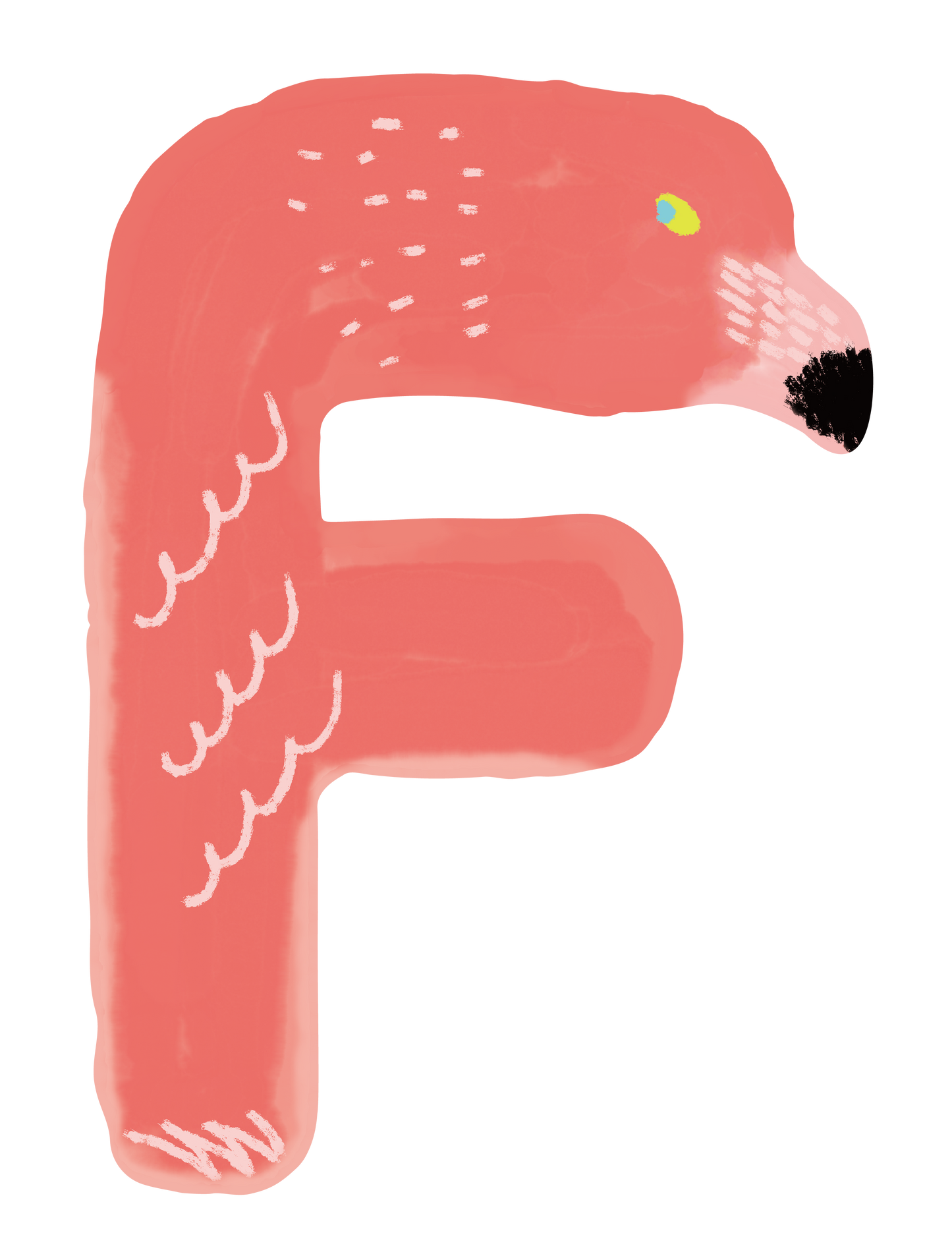 動物アルファベットI_フラミンゴ F