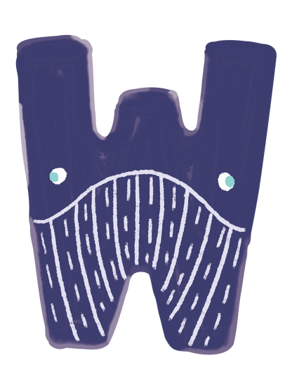 動物アルファベットI_クジラ W