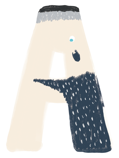 動物アルファベットI_アリクイ A
