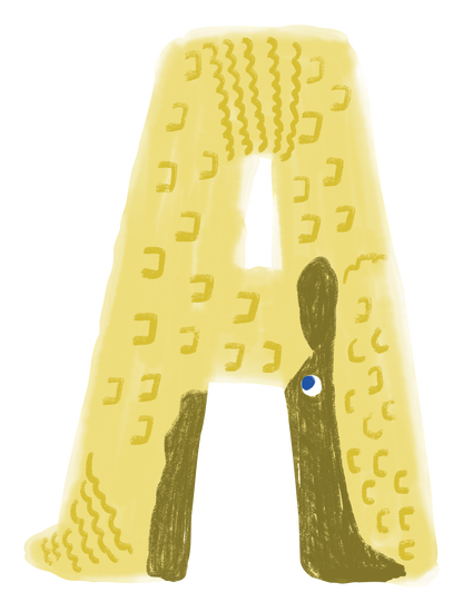 動物アルファベットI_アルマジロ A