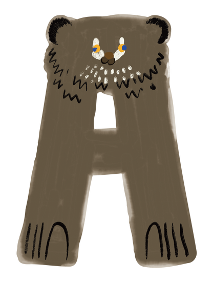 動物アルファベットI_アイアイ A