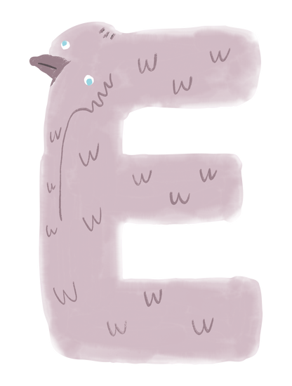 動物アルファベットI_エミュー E