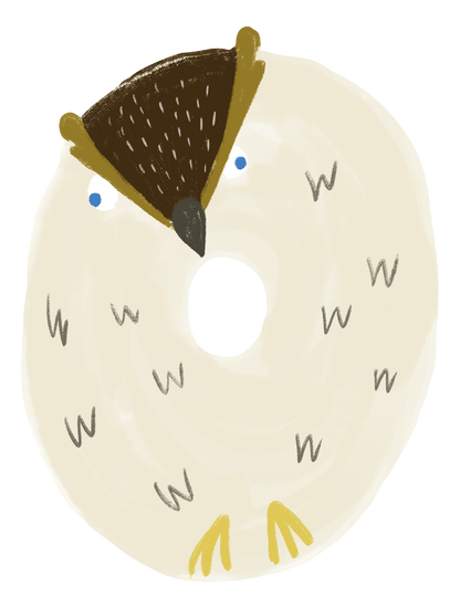 動物アルファベットI_フクロウ O
