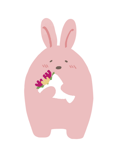 ベビーアニマル_うさぎ(花束)