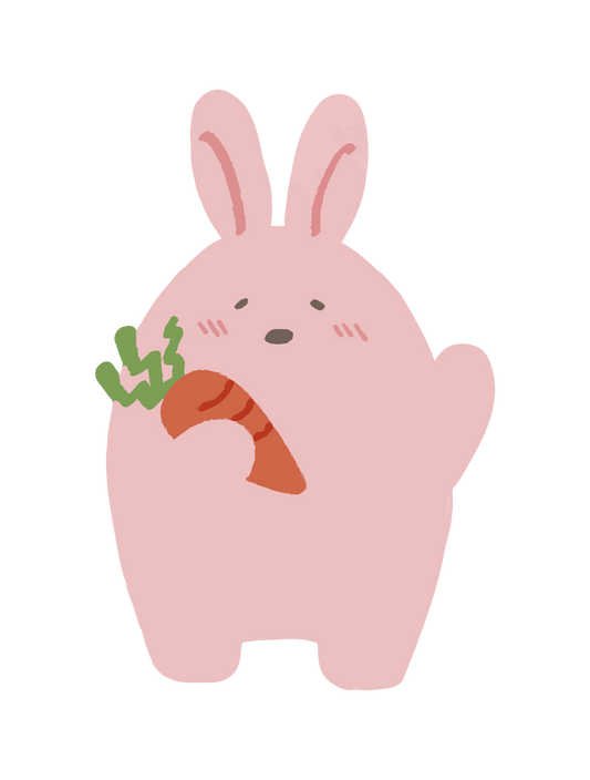 ベビーアニマル_うさぎ(にんじん)