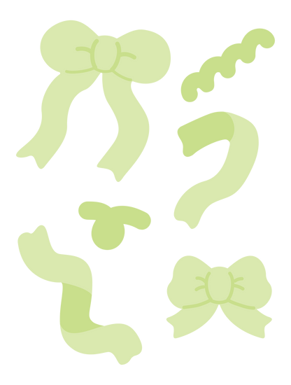 推し色ゆるリボン_グリーン