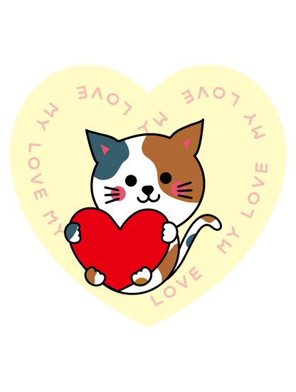 ハートだっこ_ネコ