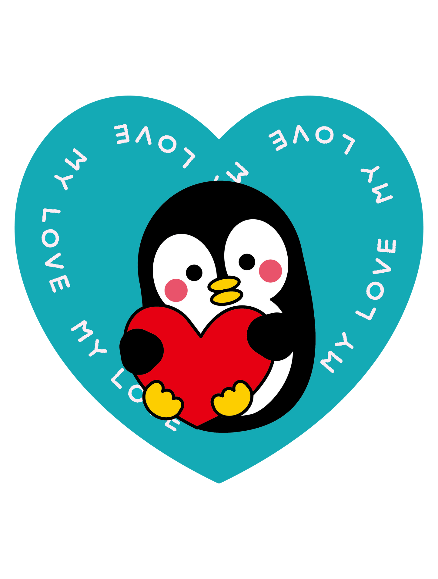 ハートだっこ_ペンギン