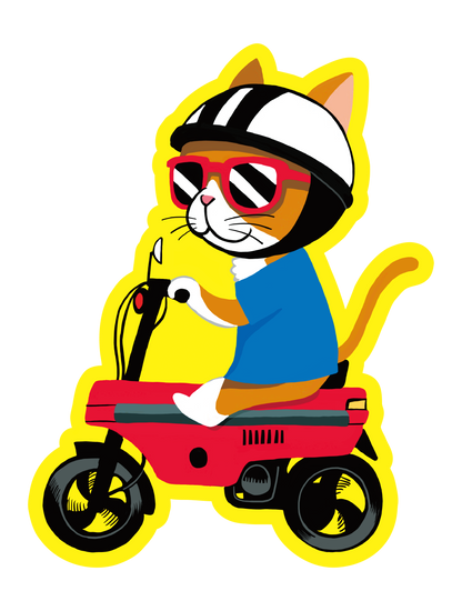 乗り物動物_バイク猫