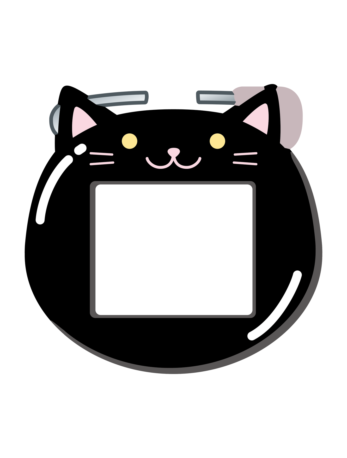 ようちえんバッジ_くろねこ