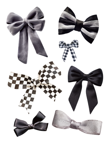 リアルリボン_黒灰色