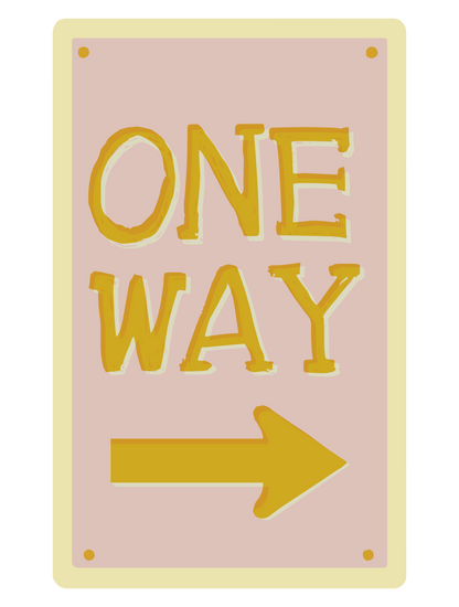 カラーシンプルステッカー_ONE_WAY