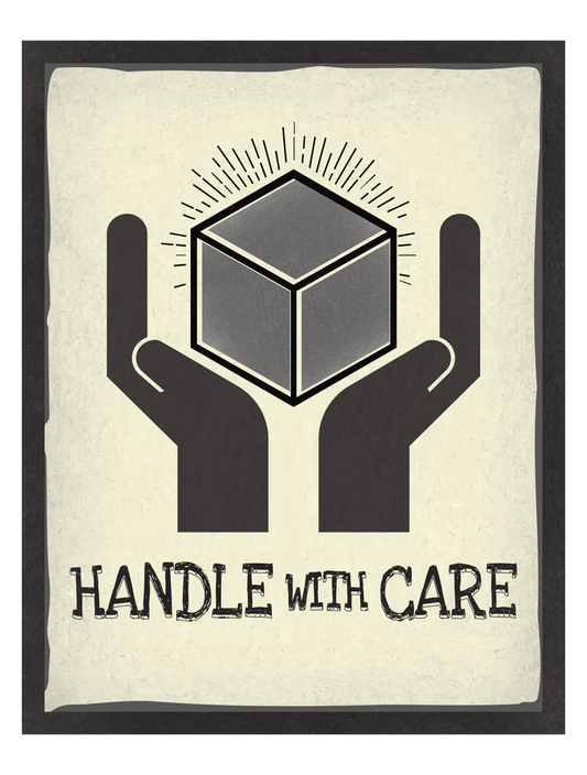 モノクロシンプルステッカー_HANDLE_WITH_CARE