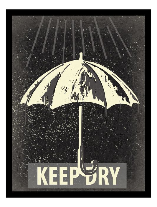 モノクロシンプルステッカー_KEEP_DRY
