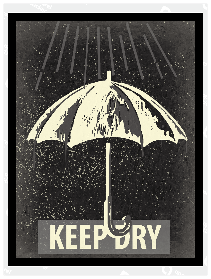 モノクロシンプルステッカー_KEEP_DRY