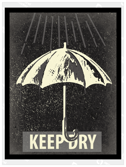 モノクロシンプルステッカー_KEEP_DRY