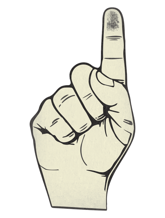 モノクロシンプルステッカー_ONE_FINGER_BW