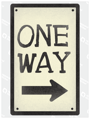 モノクロシンプルステッカー_ONE_WAY