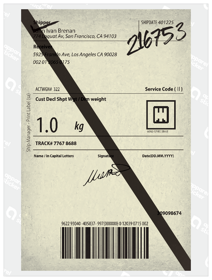 モノクロシンプルステッカー_SHIPPING_LABEL