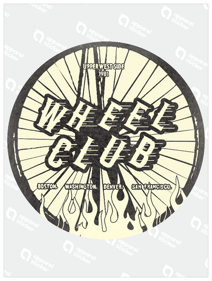 モノクロシンプルステッカー_WHEEL_CLUB