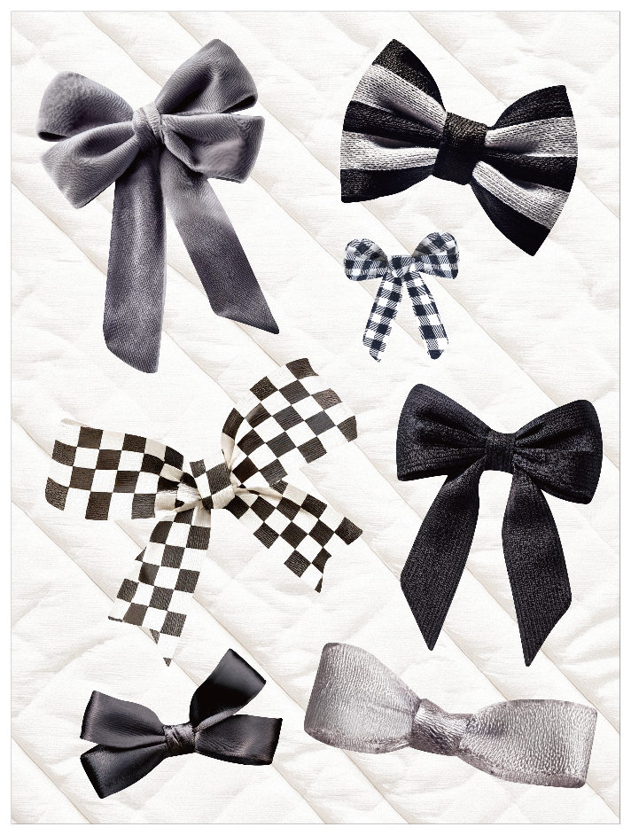 リアルリボン_黒灰色