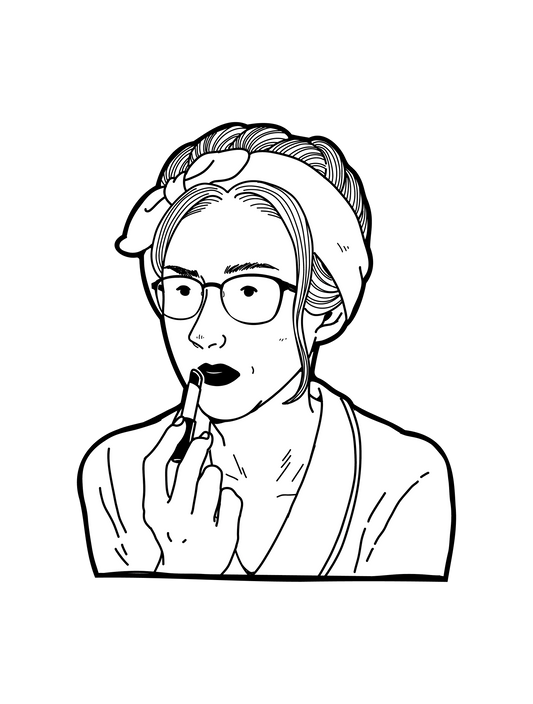 おばさん線画_おばさん_08